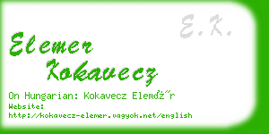 elemer kokavecz business card